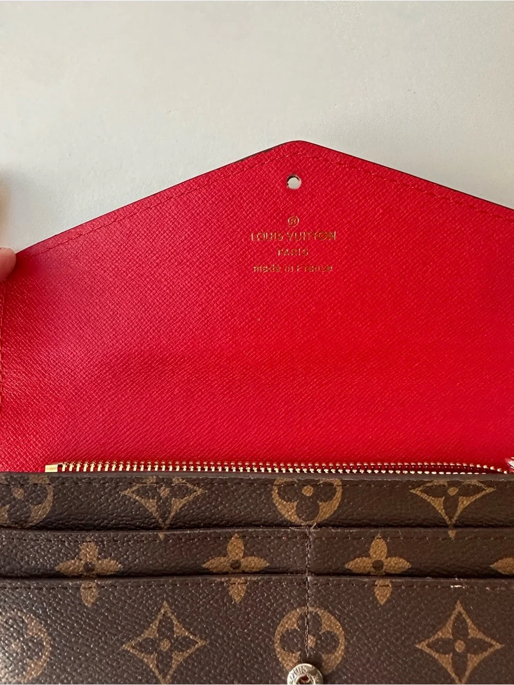 Louis Vuitton Sarah Envelope Wallet - Brown and Red
